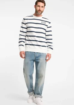 Herren Elbsand Sweatshirt Rundhals Streifen Mert