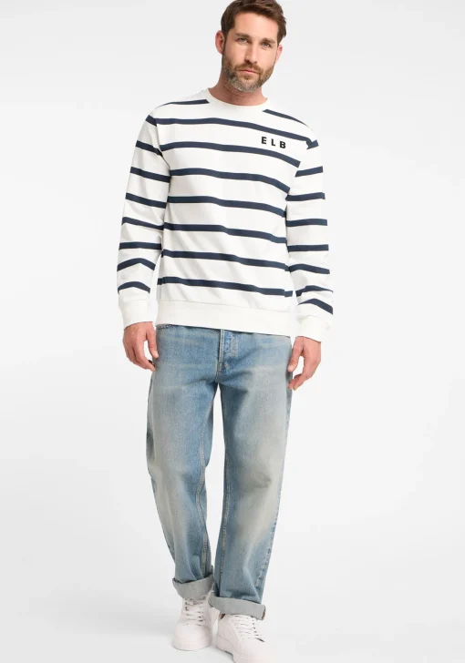Herren Elbsand Sweatshirt Rundhals Streifen Mert