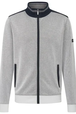 Herren Bugatti Sweatshirtjacke mit Kontrastkragen