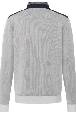 Herren Bugatti Sweatshirtjacke mit Kontrastkragen