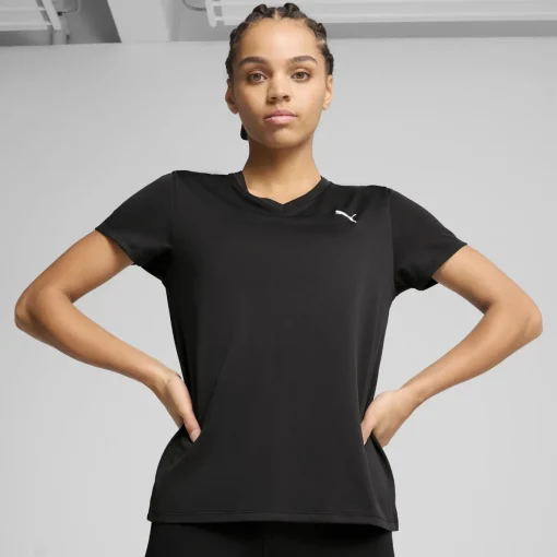 Damen Puma TAD ESSENTIALS T-Shirt mit V-Ausschnitt Damen