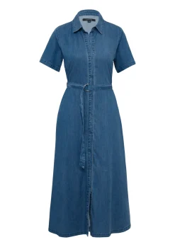 Damen Comma Tailliertes Midikleid aus Denim