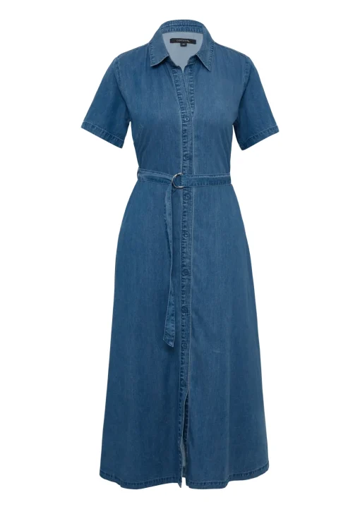 Damen Comma Tailliertes Midikleid aus Denim