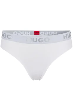 Damen Hugo Red TANGA AUS STRETCH-BAUMWOLLE MIT LOGO AM BUNDTHONG SPORTY