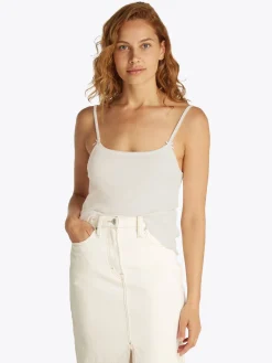 Damen Tommy Jeans Tank Top mit Spitzenbesatz