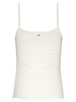 Damen Tommy Jeans Tank Top mit Spitzenbesatz