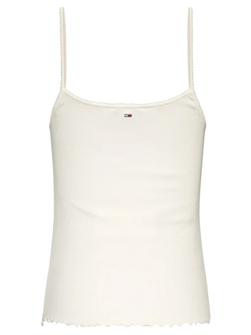 Damen Tommy Jeans Tank Top mit Spitzenbesatz