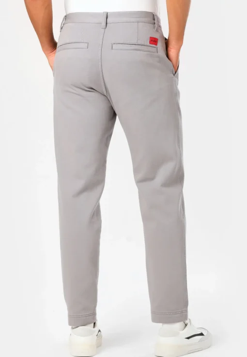Herren Hugo Red Tapered-Fit Hose aus Baumwoll-Twill mit mittlerer Bundhöhe