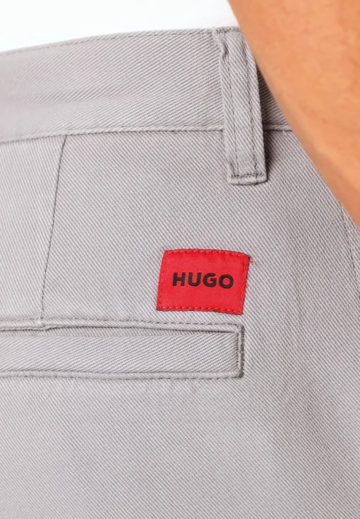 Herren Hugo Red Tapered-Fit Hose aus Baumwoll-Twill mit mittlerer Bundhöhe