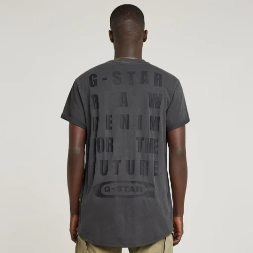 Herren G-Star Text Back Overdyed T-Shirt