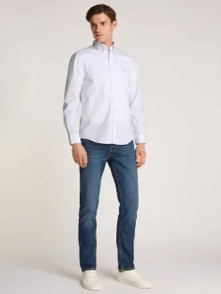 Herren Tommy Hilfiger TH Flex gepunktetes Regular Fit Hemd