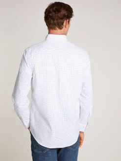 Herren Tommy Hilfiger TH Flex gepunktetes Regular Fit Hemd