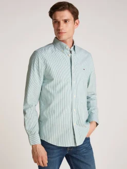 Herren Tommy Hilfiger TH Flex gestreiftes Regular Fit Hemd