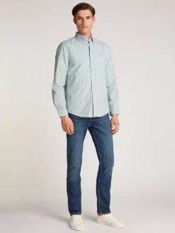 Herren Tommy Hilfiger TH Flex gestreiftes Regular Fit Hemd