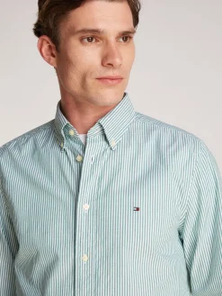 Herren Tommy Hilfiger TH Flex gestreiftes Regular Fit Hemd
