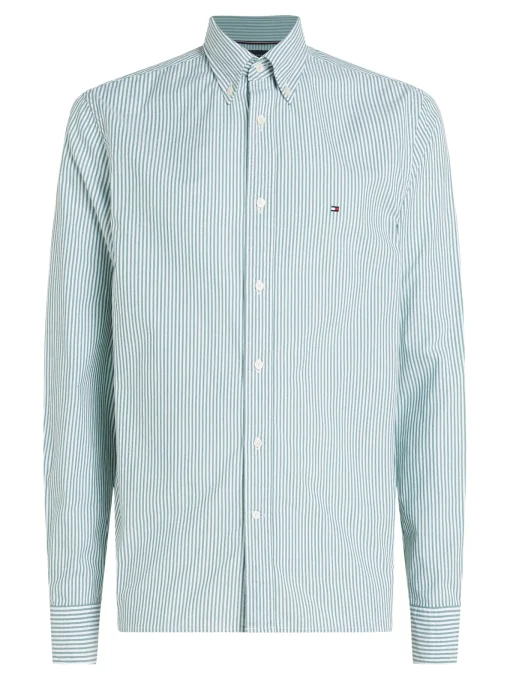 Herren Tommy Hilfiger TH Flex gestreiftes Regular Fit Hemd