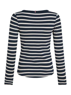 Damen Tommy Hilfiger Geripptes Slim Fit Langarmshirt 10704297