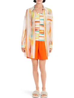 Damen Marc Cain Top mit Streifen im Batik-Look