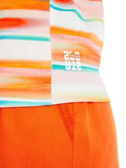 Damen Marc Cain Top mit Streifen im Batik-Look