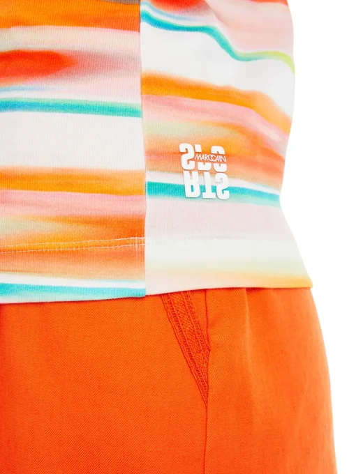 Damen Marc Cain Top mit Streifen im Batik-Look