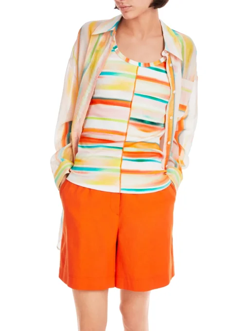 Damen Marc Cain Top mit Streifen im Batik-Look