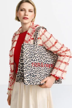 Damen Rich & Royal Tote Bag Mit Leo-Print