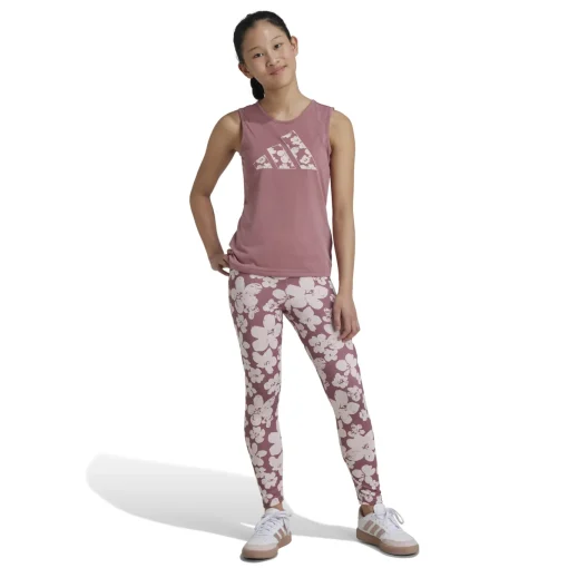 Kinder Adidas Train Essentials Seasonal Printed High Waisted Kids 7/8-Leggings