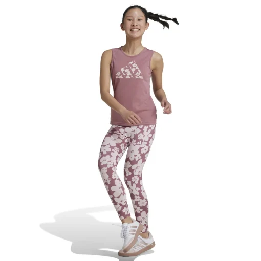 Kinder Adidas Train Essentials Seasonal Printed High Waisted Kids 7/8-Leggings