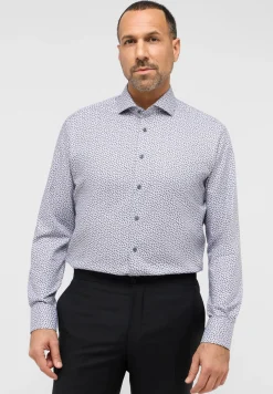 Herren Eterna Trendiges bedrucktes Langarmhemd