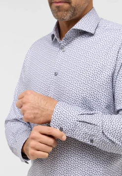 Herren Eterna Trendiges bedrucktes Langarmhemd