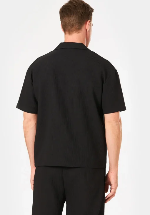 Herren Pegador TROY PLISSEE SUMMER SHIRT BLACK