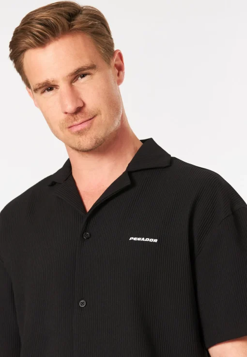 Herren Pegador TROY PLISSEE SUMMER SHIRT BLACK