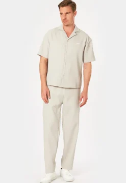 Herren Pegador TROY PLISSEE SUMMER SHIRT PEARL GREY