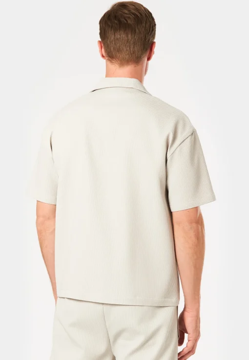 Herren Pegador TROY PLISSEE SUMMER SHIRT PEARL GREY