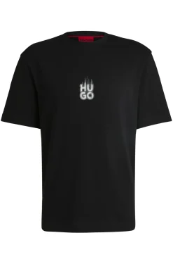 Herren Hugo Red T-Shirt aus Baumwoll-Jersey mit Smoke-Stack-Logos