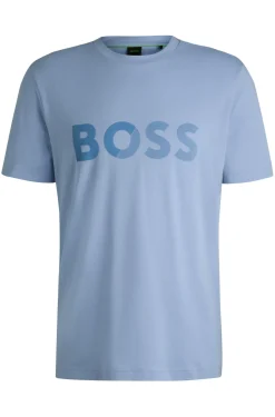 Herren Boss Green T-Shirt aus Baumwoll-Jersey mit großem Logo