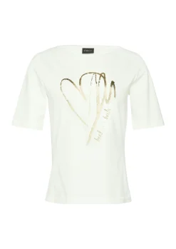 Damen s.Oliver BLACK LABEL T-Shirt aus Baumwollmix mit Metallic-Print