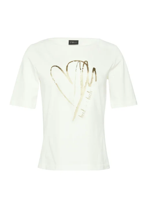 Damen s.Oliver BLACK LABEL T-Shirt aus Baumwollmix mit Metallic-Print