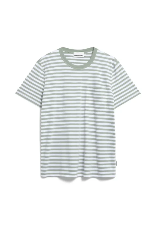 Herren armedangels T-Shirt aus Bio-Baumwolle MAARKOS POCKET STRIPES