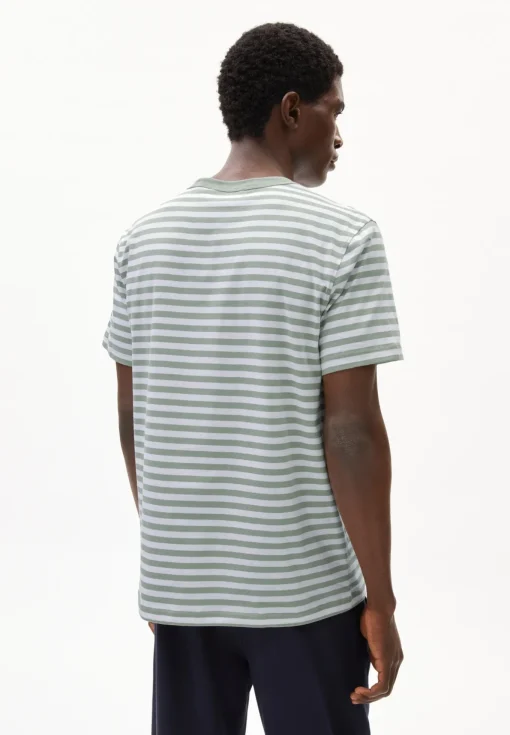 Herren armedangels T-Shirt aus Bio-Baumwolle MAARKOS POCKET STRIPES