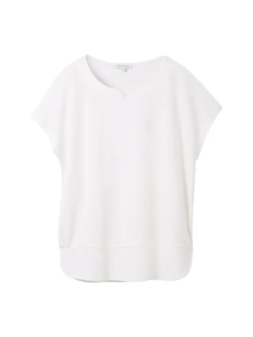 Damen Tom Tailor T-Shirt aus Materialmix