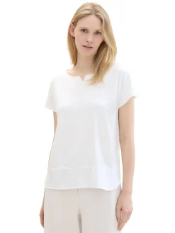 Damen Tom Tailor T-Shirt aus Materialmix