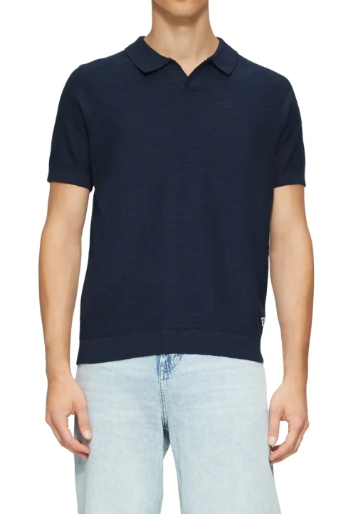 Herren s.Oliver T-Shirt aus Slub Yarn mit Strickmuster