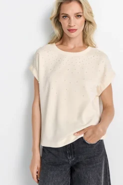 Damen Rich & Royal T-Shirt aus supersoftem Jersey mit Perlenapplikation