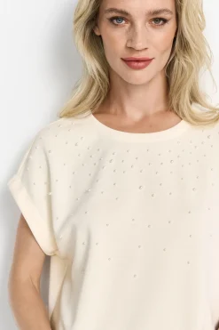 Damen Rich & Royal T-Shirt aus supersoftem Jersey mit Perlenapplikation