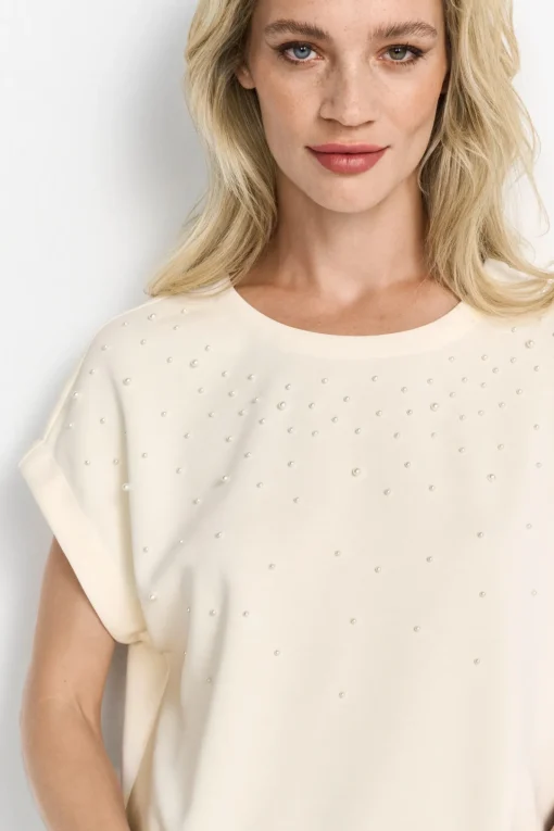 Damen Rich & Royal T-Shirt aus supersoftem Jersey mit Perlenapplikation