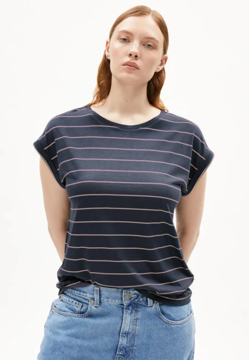 Damen armedangels T-Shirt aus TENCEL™ Lyocell Mix JILAANA FINE STRIPES
