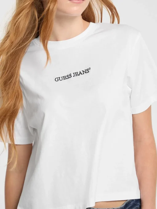Damen GUESS JEANS T-Shirt Logo Rundhalsausschnitt