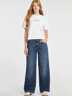 Damen GUESS JEANS T-Shirt Logo Rundhalsausschnitt