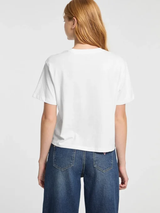 Damen GUESS JEANS T-Shirt Logo Rundhalsausschnitt